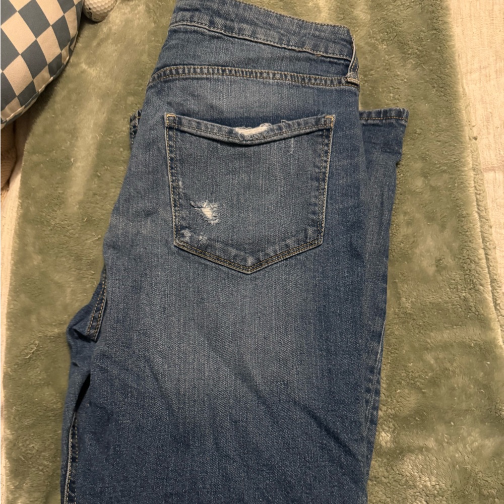 Arizona Jean Company Women's Distressed Blue Boyfriend Jeans